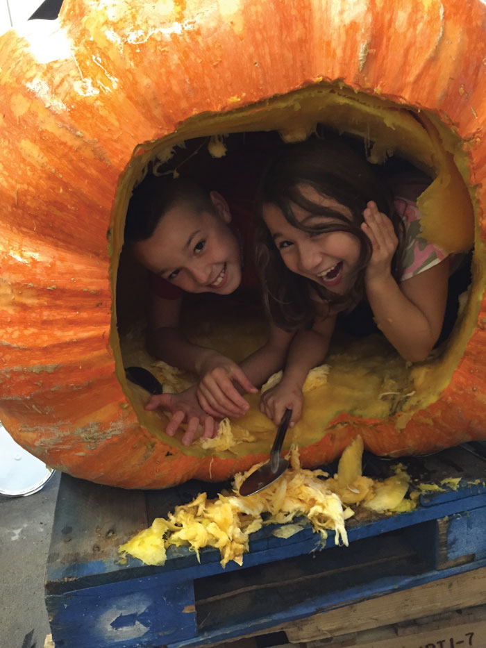 Kids In Giant Pumpkin
